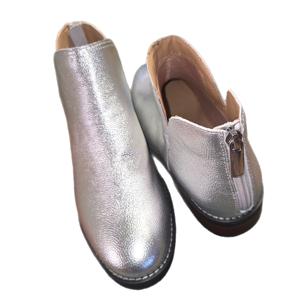LANDS' END ESSENTIAL METALLIC DESIGNER ANKLE BOOTS SIZE 7.5 "SO CUTE" LIKE NEW - Picture 3 of 6